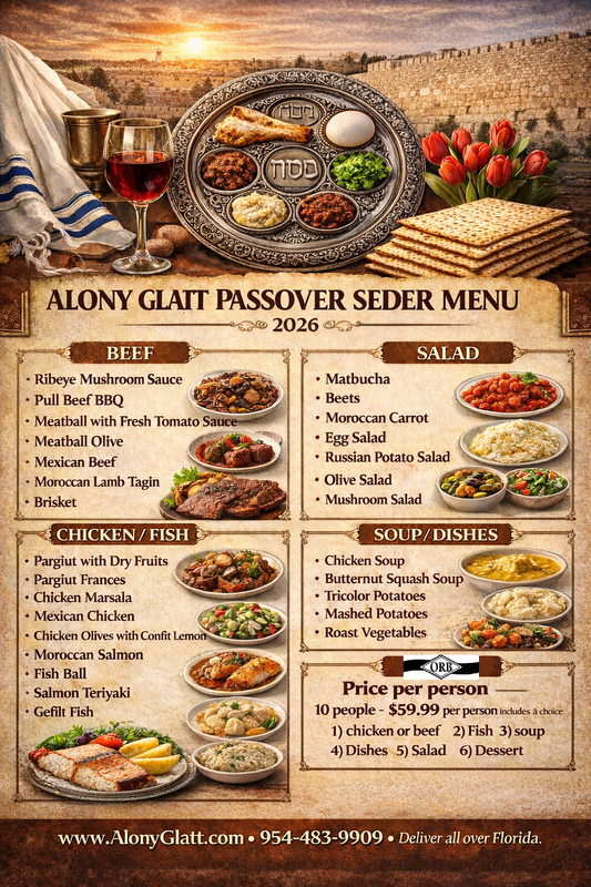 Passover Seder Menu $59.99 per Person