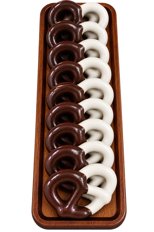 Wood Platter mix pretzels Kosher ORB Parve